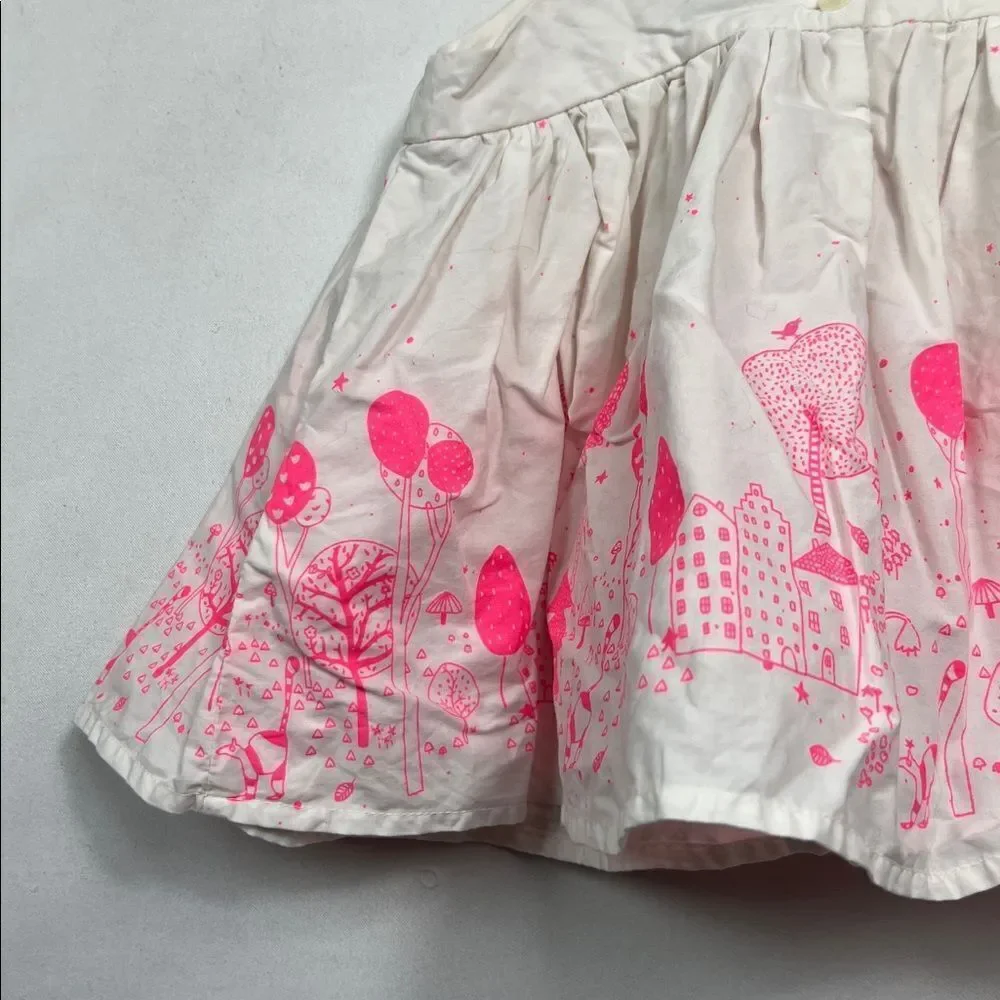 GAP White Dress with Neon Pink Accents size 18-24 months